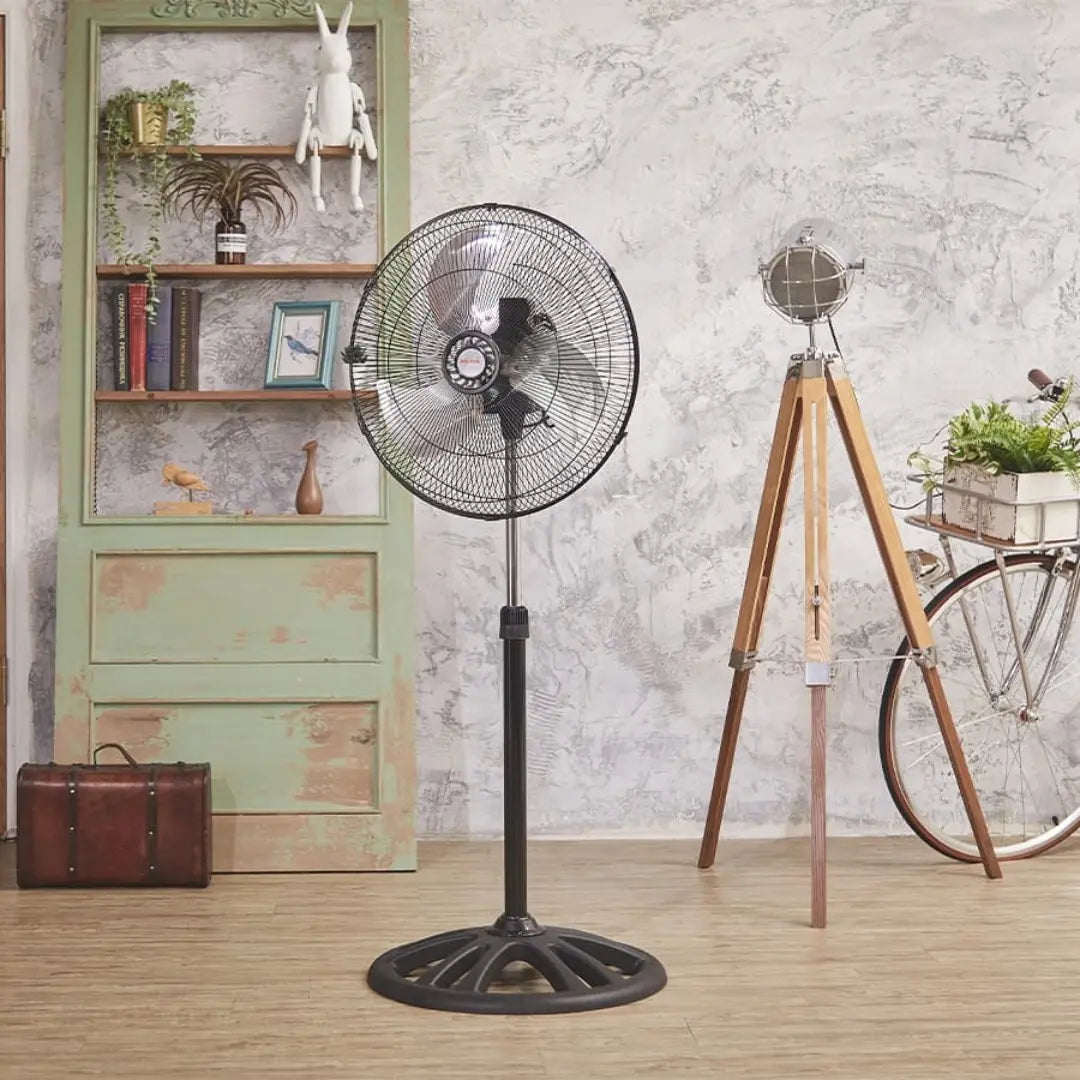 Ventilador Mytek 3386 de 18" 2 en 1 Pedestal o Piso, Metálico, 92W, 3 Velocidades, Oscilación 90°, Negro
