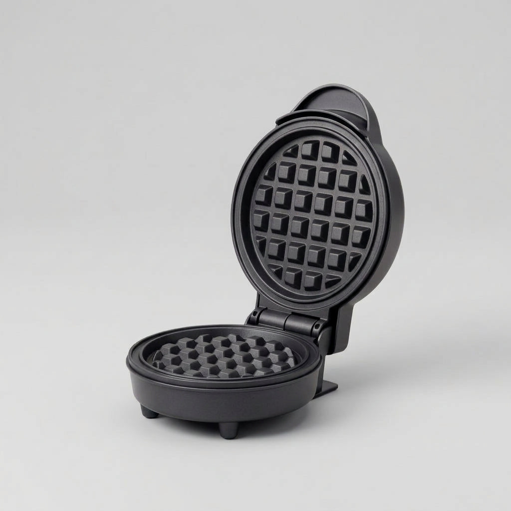 Miniwaflera RCA RC-88 Negra, Waffles de 12.3 cm, Placas Antiadherentes, 700W, Temperatura Automática, Luces Indicadoras