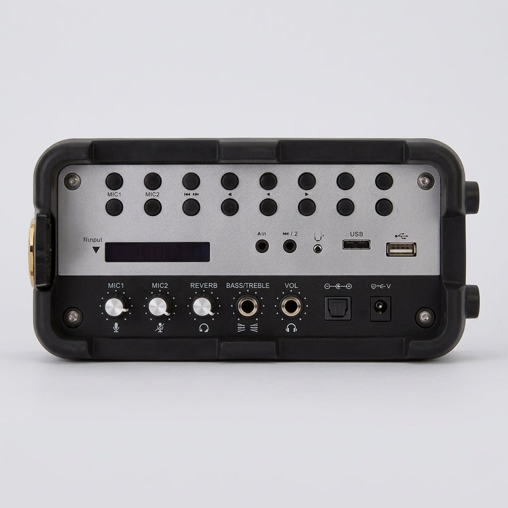 Bocina Portátil Bluetooth RCA SP82BT 25W RMS con Karaoke, Micrófono Incluido, USB, SD, Radio FM, Grabación, Control Remoto