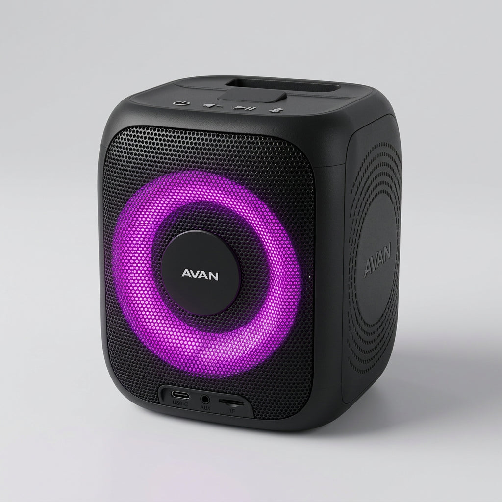 Bocina Portátil Bluetooth Aiwa AWPOK9T 8" 20W RMS (200W PMPO), Karaoke, Luces LED, TWS, Radio FM, USB, Negra