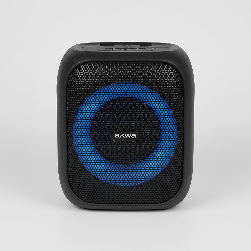 Bocina Portátil Bluetooth Aiwa AWPOK9T 8" 20W RMS (200W PMPO), Karaoke, Luces LED, TWS, Radio FM, USB, Negra