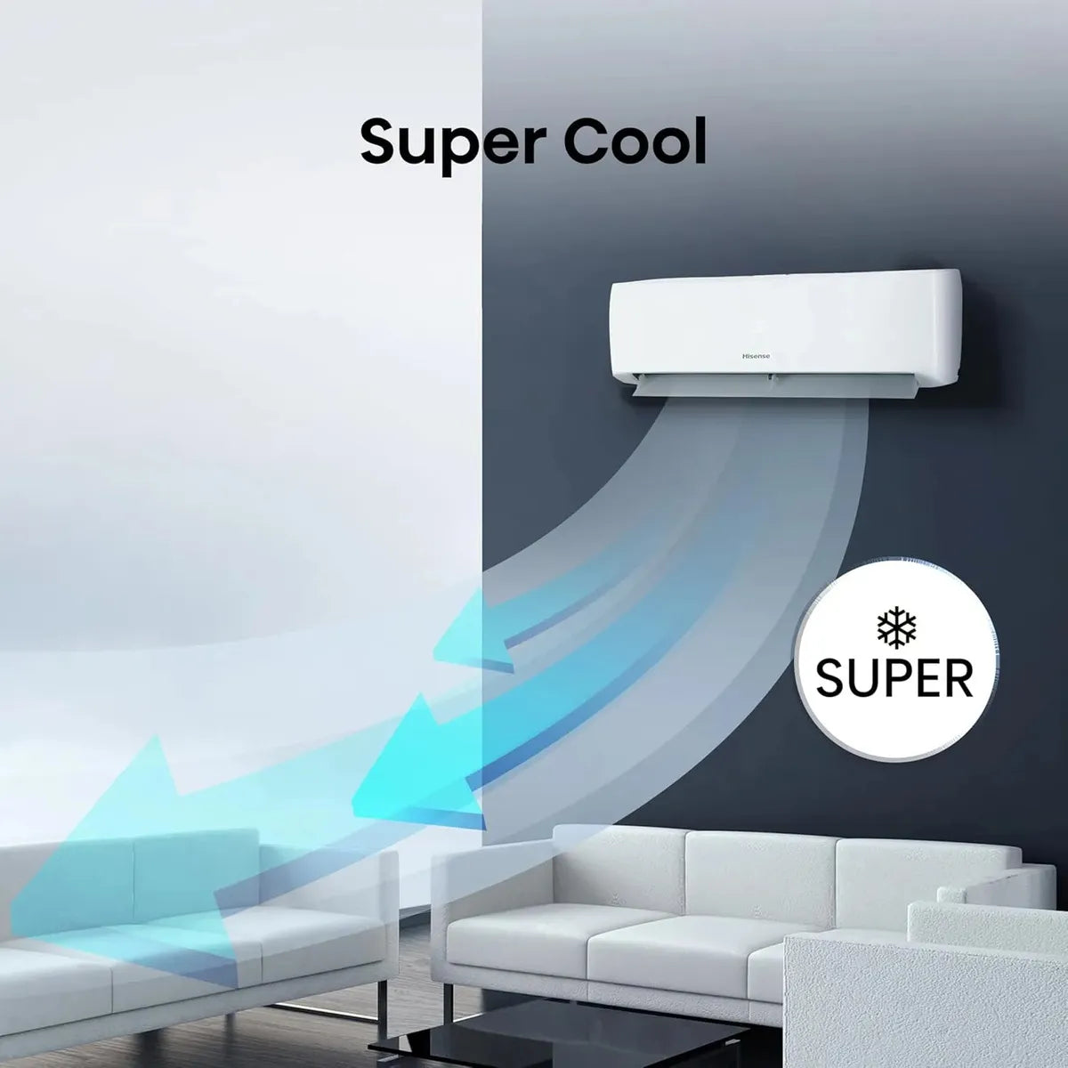 Minisplit Hisense AH121CK 1 Tonelada 12,000 BTU Frío y Calor 115V (110V), 12.6 SEER, R410A, Blanco