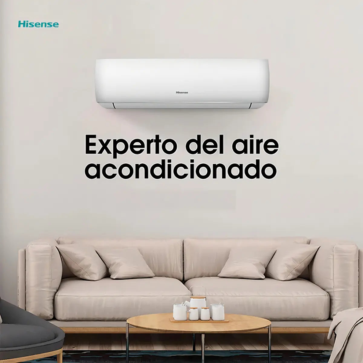 Minisplit Inverter Hisense AT121CK 1 Tonelada 12,000 BTU Solo Frío 115V (110V) 17.89 SEER, Blanco