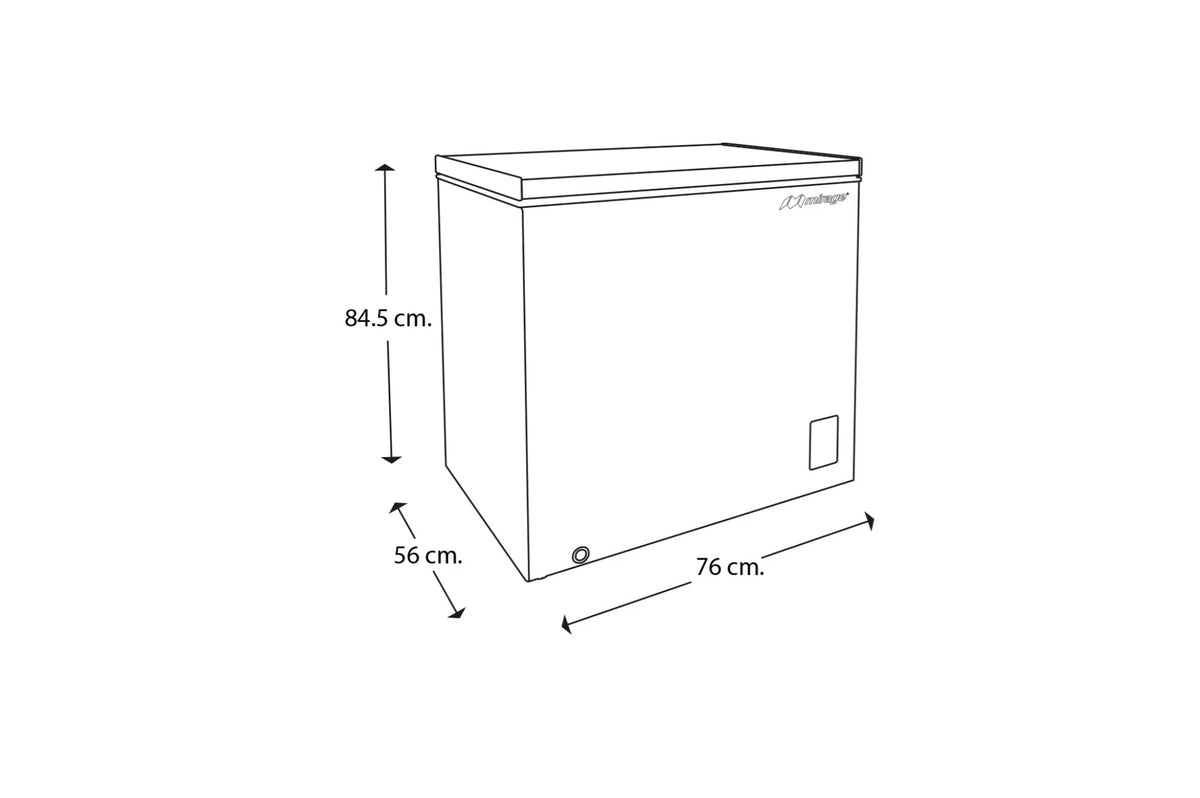 Congelador Horizontal Mirage MCP15HB 5 Pies (142 L), Cerradura con Llave, Luz Interior, Ruedas, Interior de Aluminio, Blanco