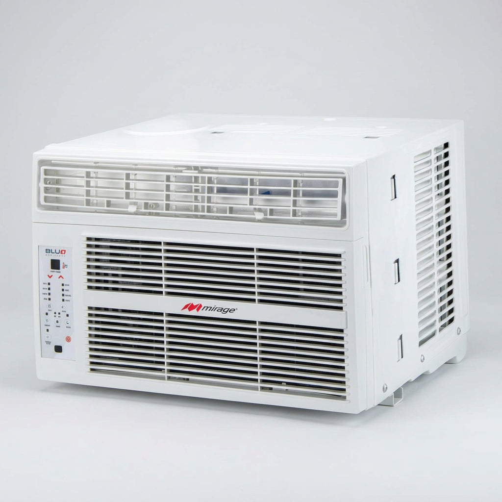 Aire Acondicionado de Ventana Mirage BLU PLUS de 1 Tonelada y 12,000 BTU Solo Frío, 220 V y Refrigerante R32