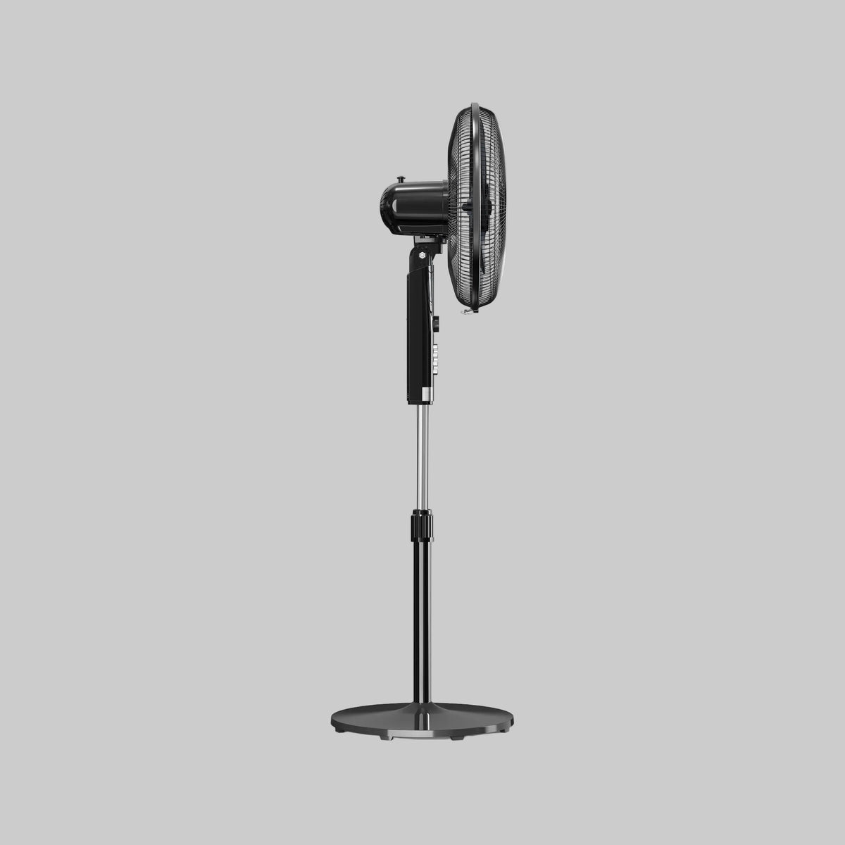 Ventilador de Pedestal Midea Air-Booster MFA164MB 16" con 7 Aspas, Motor de Cobre 50W, Temporizador, Oscilación 60°, Negro