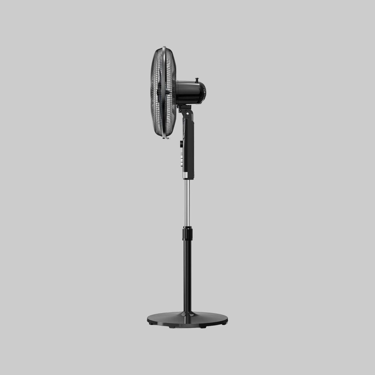 Ventilador de Pedestal Midea Air-Booster MFA164MB 16" con 7 Aspas, Motor de Cobre 50W, Temporizador, Oscilación 60°, Negro