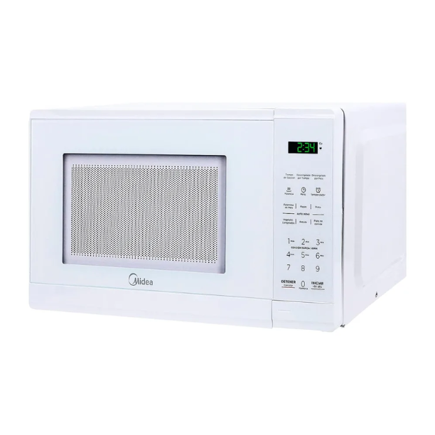 Horno de Microondas Midea Practia MMDF07S2WW 0.7 Pies (20 L) Blanco, 1050W, 10 Niveles de Potencia, 6 Programas