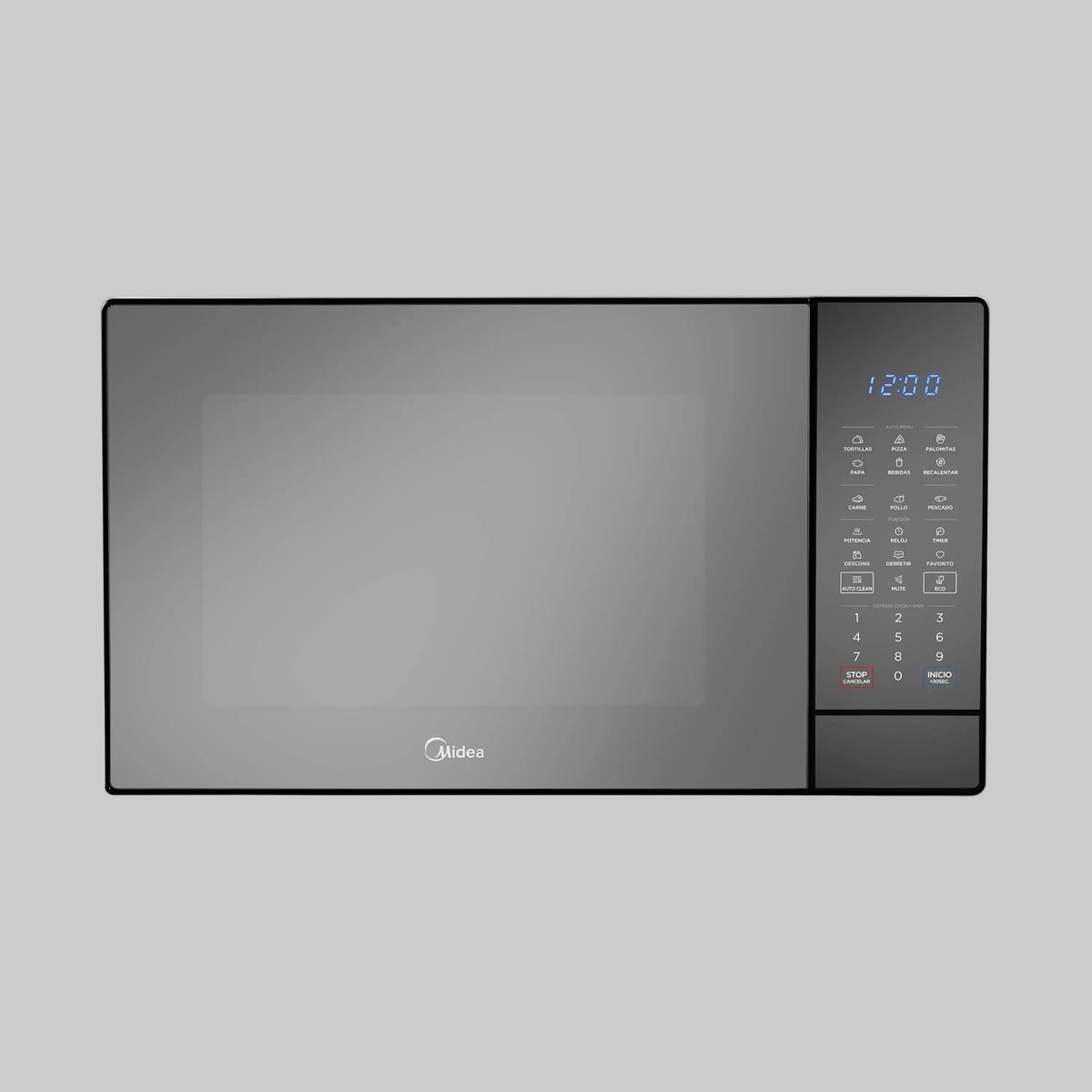 Horno de Microondas Midea SmartECO MMDK14S2MB 1.4 pies³ (40 L), 1000 W, 10 Niveles, Menú Tortillas, AutoClean, Negro Puerta Espejo