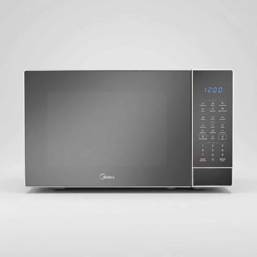 Horno de Microondas Midea SmartECO MMDK14S2MG 1.4 pies³ (40 L), 1000 W, 10 Niveles, Menú Tortillas, AutoClean, Silver Puerta Espejo