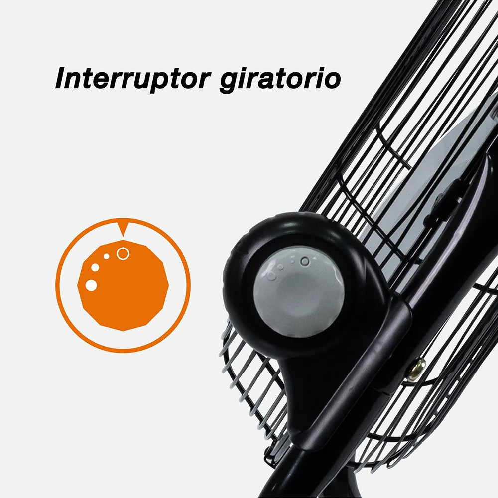 Ventilador Industrial Mytek 3406 de 20" Piso o Pared 2 en 1, 150W, Alta Velocidad, Aspas Metálicas, 3 Velocidades, Negro