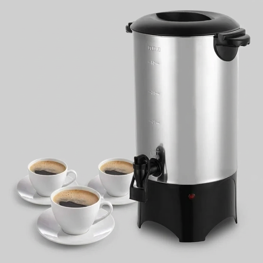 CAFETERA DE ACERO INOXIDABLE DE 40 TZ 6 LT COLOR NEGRO C/ PLATA RCA