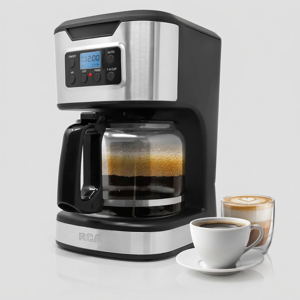 CAFETERA DIGITAL PROGRAMABLE 12 TAZAS ACERO INOX RCA