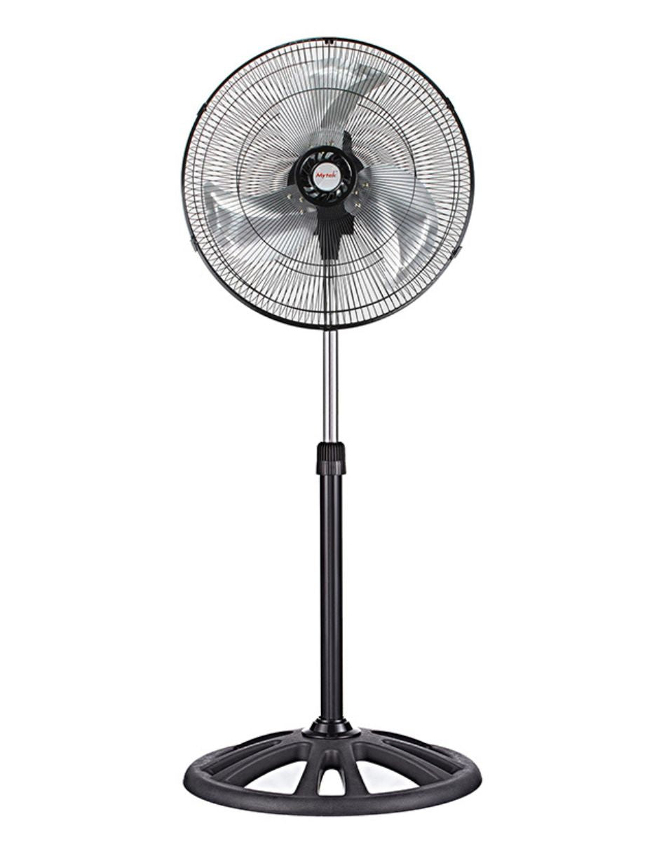 Ventilador Mytek 3386 de 18" 2 en 1 Pedestal o Piso, Metálico, 92W, 3 Velocidades, Oscilación 90°, Negro