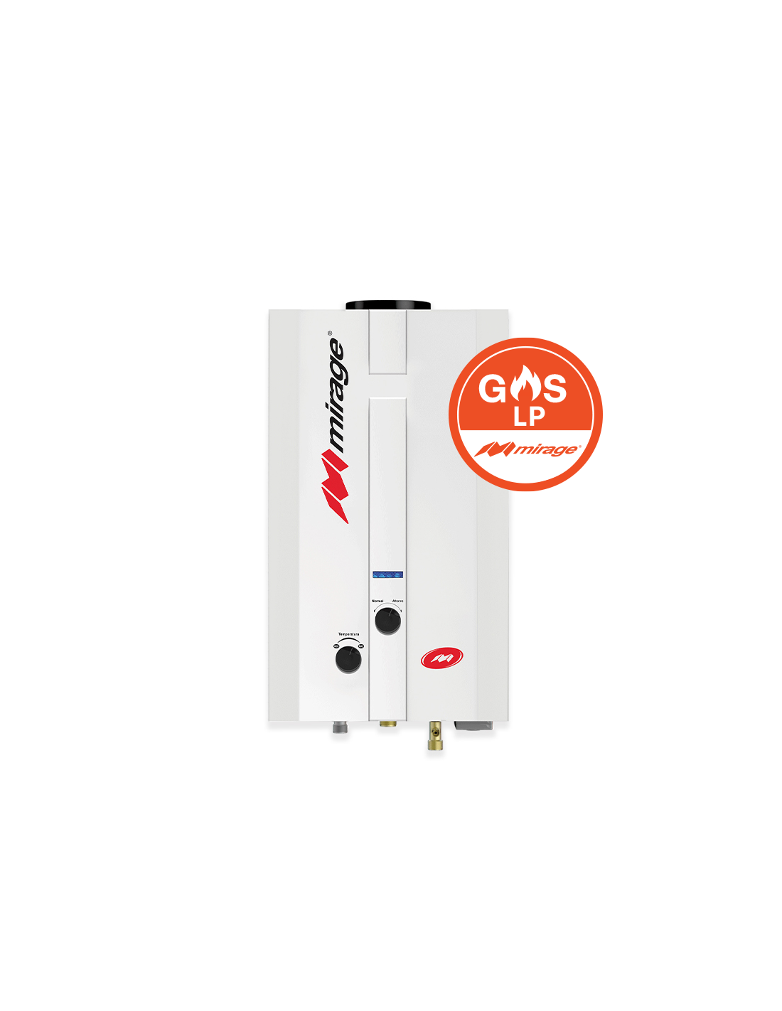 Calentador de Paso Mirage FLUX MBF06ED Gas LP 6 L/min, 1 Servicio, Baja Presión, Sin Piloto, Encendido Automático, Blanco