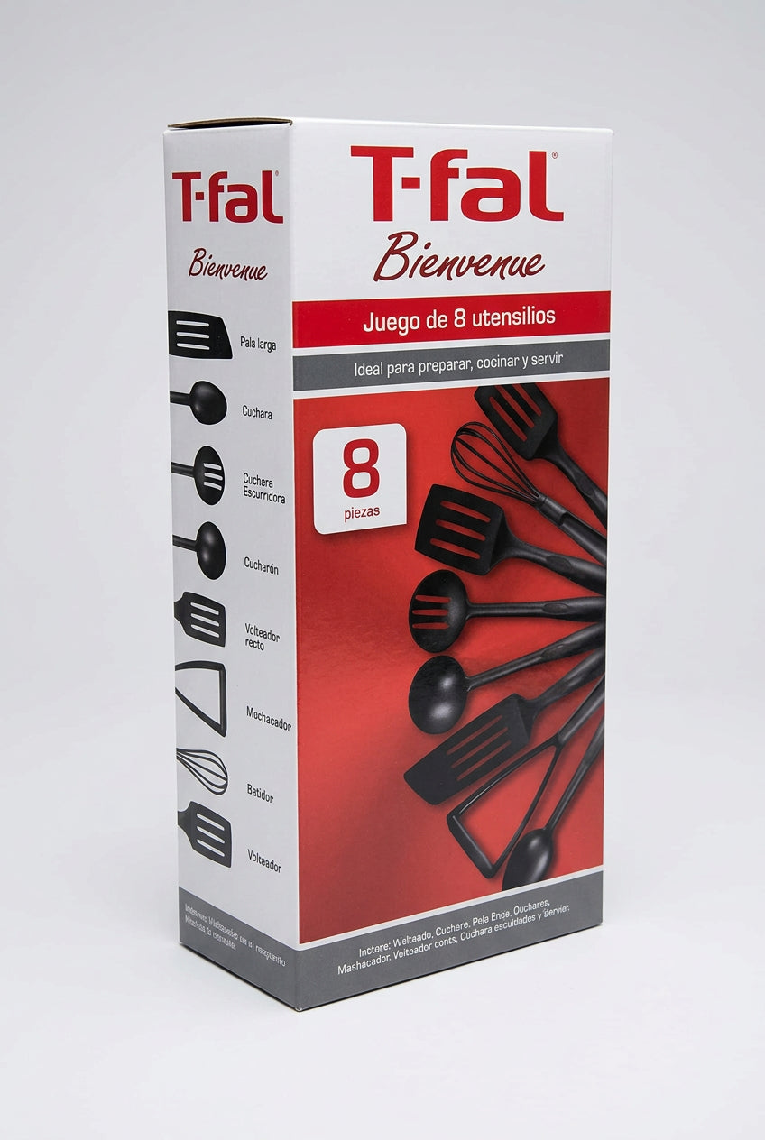 JUEGO DE UTENSILIOS 8PZ COLOR NEGRO T-FAL
