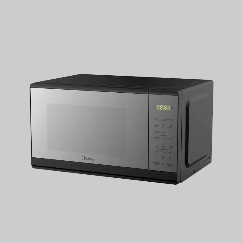 Horno de Microondas Midea Practia MMDF07S2MB 0.7 pies³ (20 L), 1050 W, 10 Niveles, 6 Programas, Modo Eco, Negro Puerta Espejo