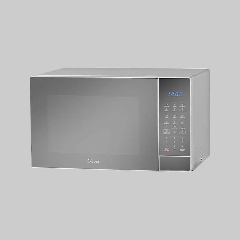 Horno de Microondas Midea SmartECO MMDK14S2MG 1.4 pies³ (40 L), 1000 W, 10 Niveles, Menú Tortillas, AutoClean, Silver Puerta Espejo