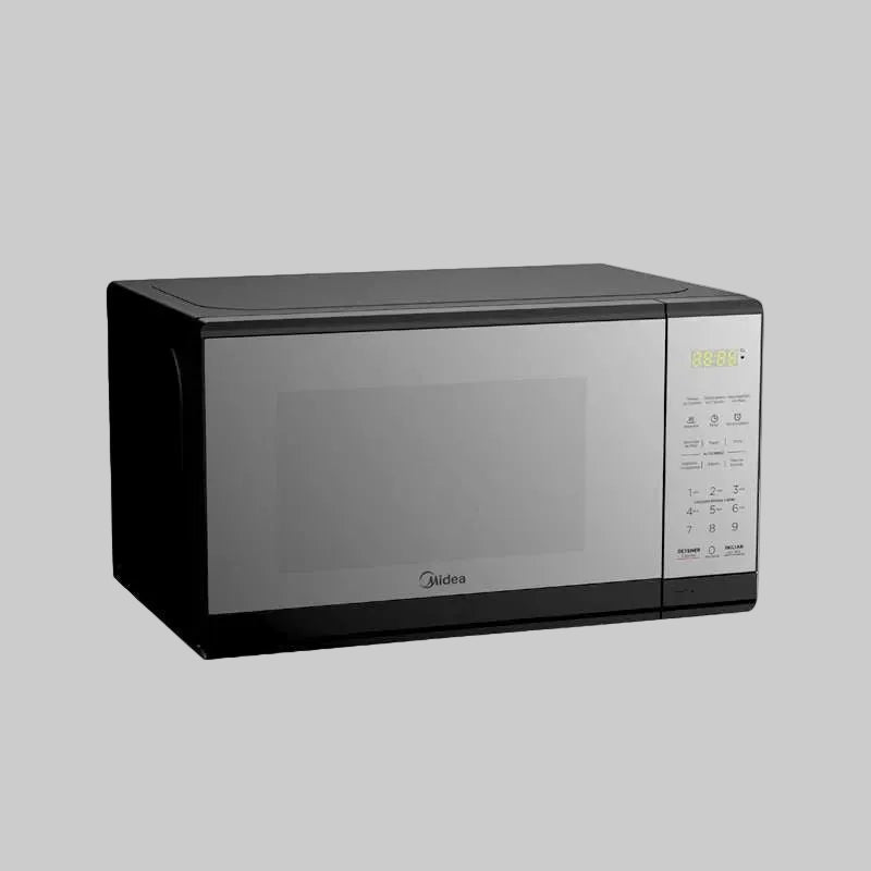 Horno de Microondas Midea Practia MMDF07S2MB 0.7 pies³ (20 L), 1050 W, 10 Niveles, 6 Programas, Modo Eco, Negro Puerta Espejo
