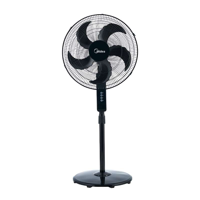 Ventilador de Pedestal Midea Power Cool MSF18B 18" 95W Motor 100% Cobre, Rejillas de Metal, 3 Velocidades, Altura Ajustable, Negro