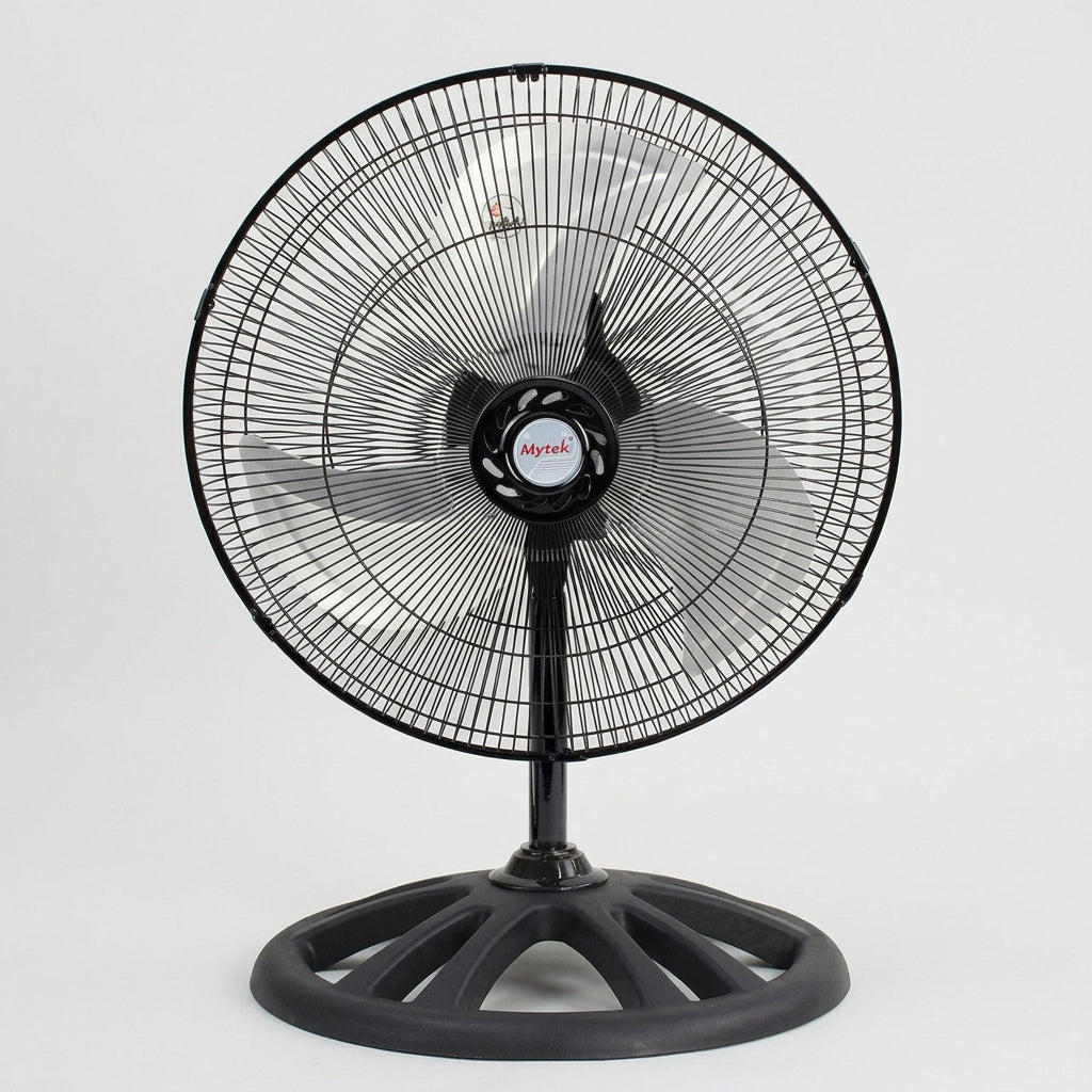 Ventilador Mytek 3386 de 18" 2 en 1 Pedestal o Piso, Metálico, 92W, 3 Velocidades, Oscilación 90°, Negro