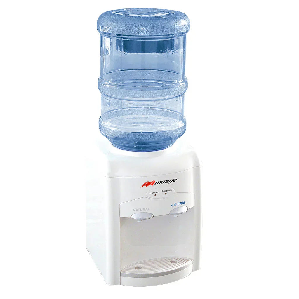 Dispensador de Agua Mirage DISX05 MDT10BB de Mesa con 3 Temperaturas, Diseño Compacto, 127 V, Ideal para Escritorio o Cocina y Color Blanco con Gris