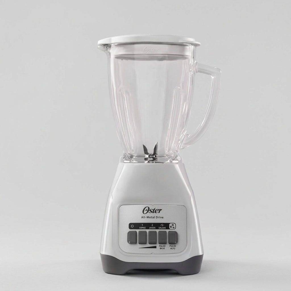Licuadora Oster Kaliman BLSTKAG-WPB 550 W, 2 Velocidades + Pulso, Vaso de Vidrio Boroclass 1.5 L, Acople Metálico, Blanca