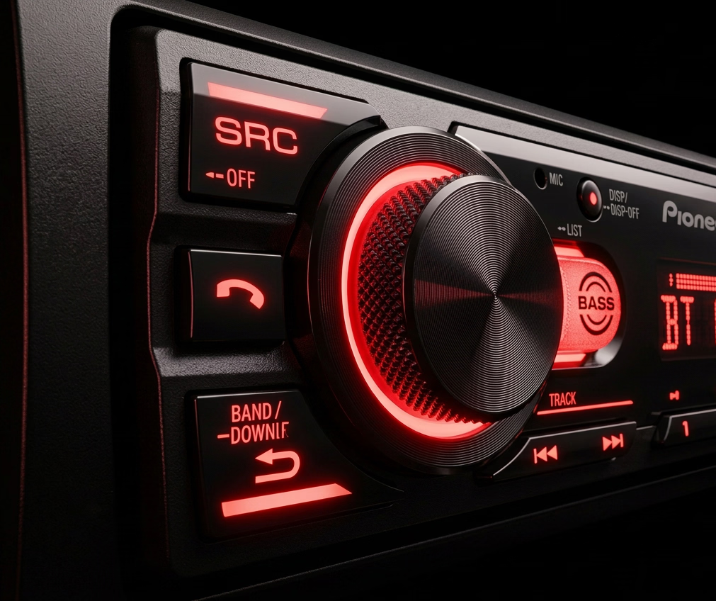 Autoestéreo Pioneer MVH-S235BT 1-DIN Bluetooth USB 50W x4 Negro