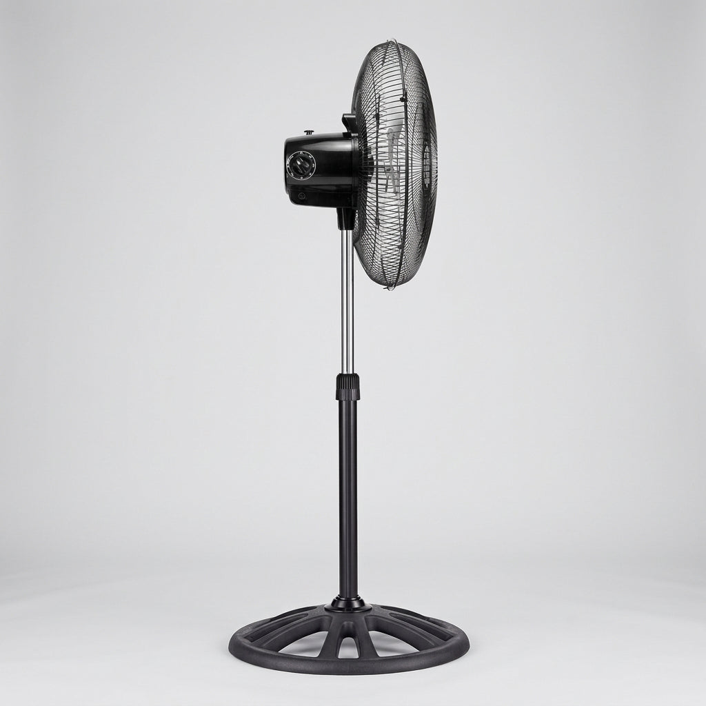 Ventilador Mytek 3386 de 18" 2 en 1 Pedestal o Piso, Metálico, 92W, 3 Velocidades, Oscilación 90°, Negro