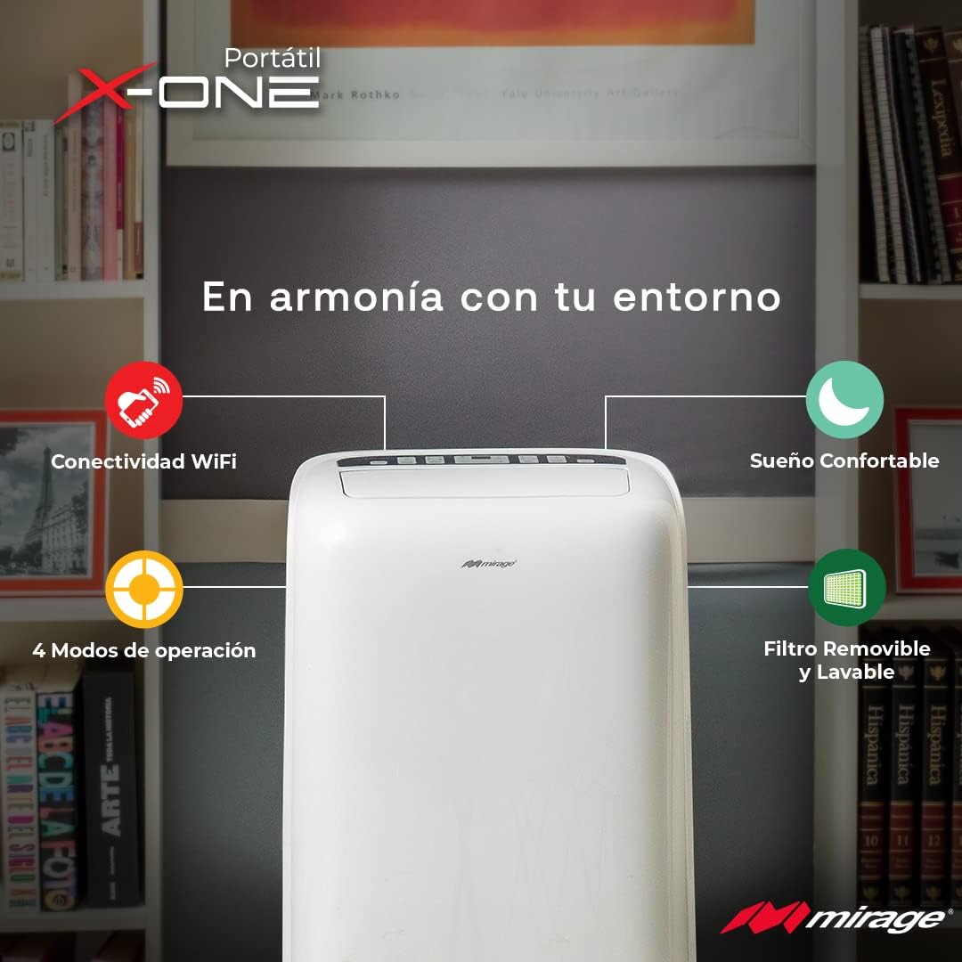 Aire acondicionado portatil Mirage, 1 TON, X-ONE, R410A, SOLO ENFRIAMIENTO, 110V