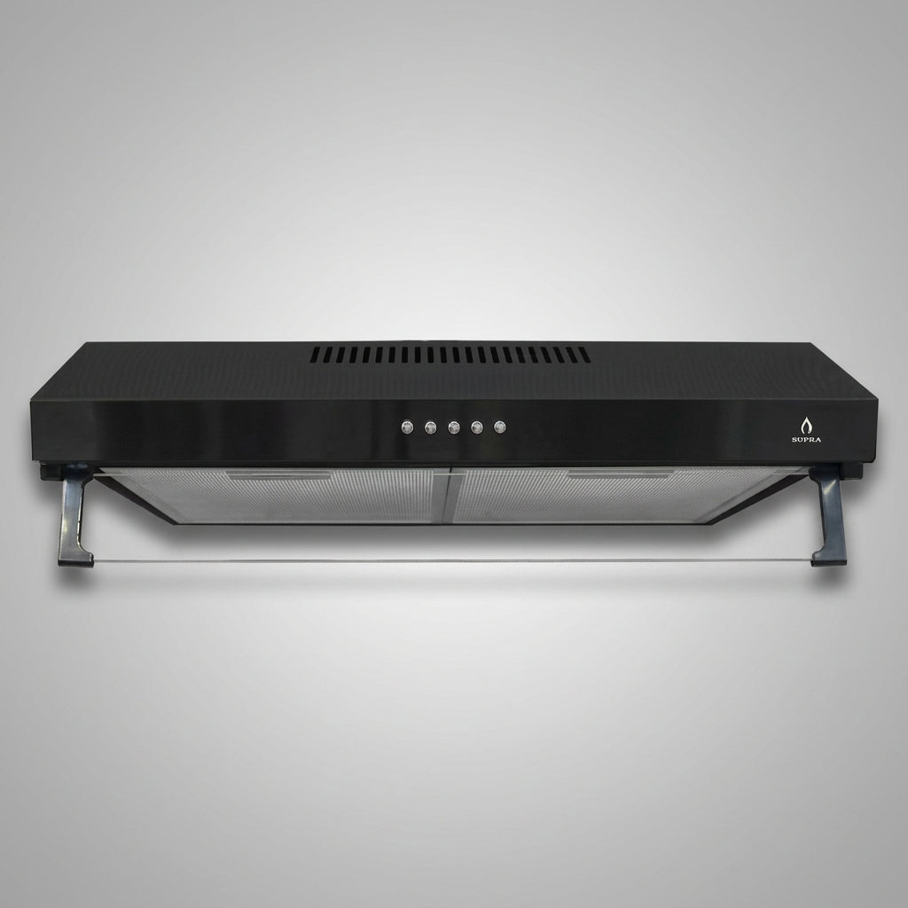Campana Extractora Supra NUBE N-60, 60 cm Slim, Acero Negro, 3 Velocidades, Filtros de Acero Lavables, Luz LED