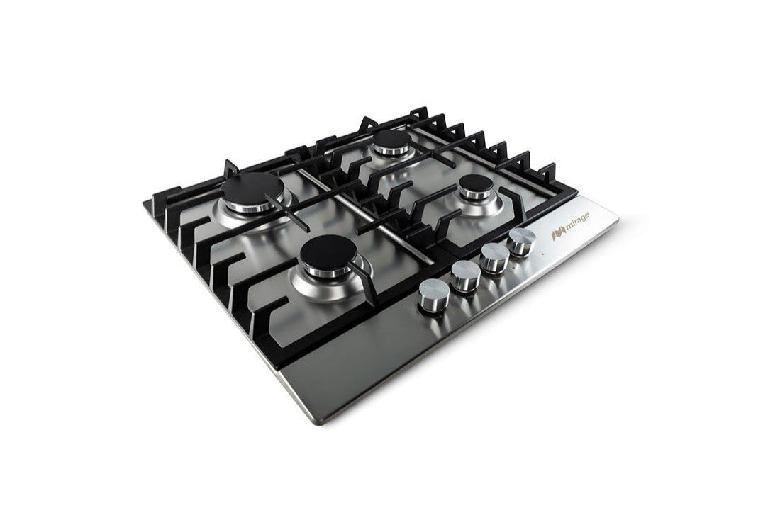 Parrilla de Gas Empotrable Mirage Sparx 60 MPS60GB 60 cm, 4 Quemadores, Acero Inoxidable, Gas LP y Natural