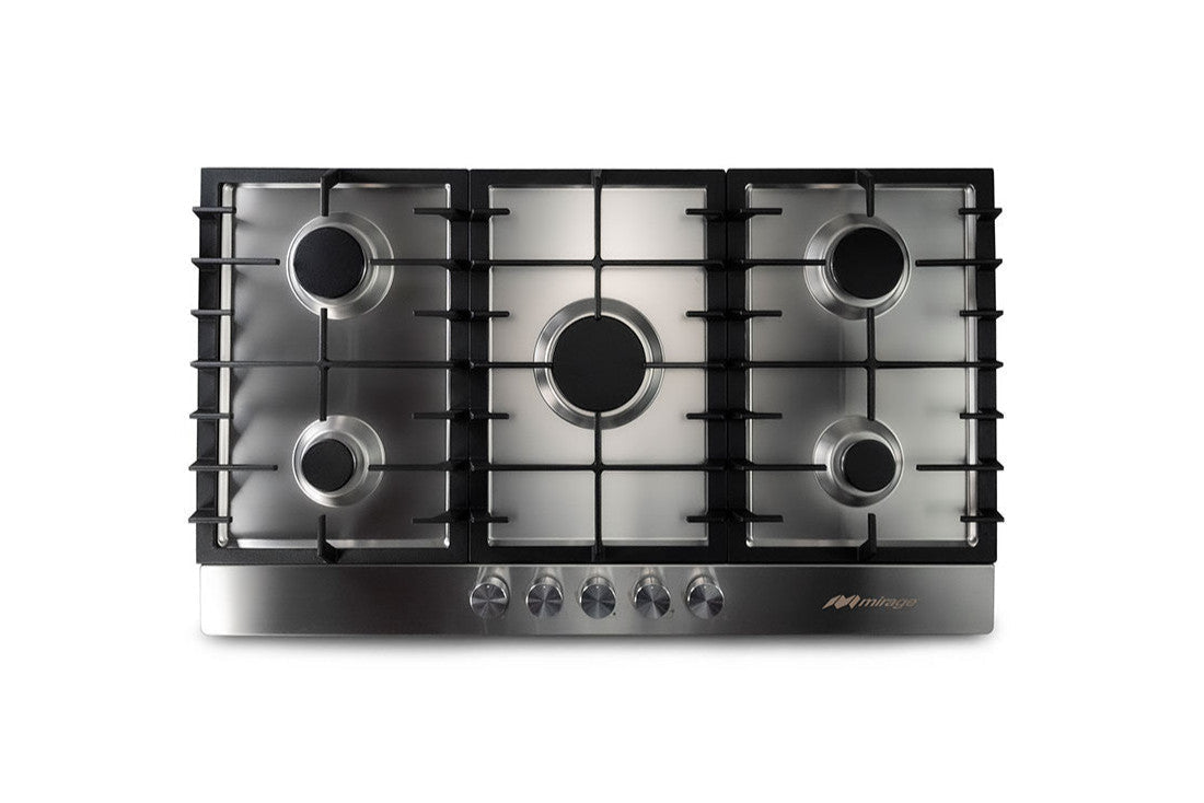 Parrilla de Gas Empotrable Mirage Sparx 90 MPS90GB 90 cm, 5 Quemadores, Acero Inoxidable, Gas LP y Natural