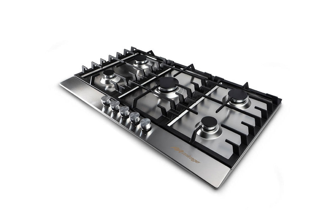 Parrilla de Gas Empotrable Mirage Sparx 90 MPS90GB 90 cm, 5 Quemadores, Acero Inoxidable, Gas LP y Natural