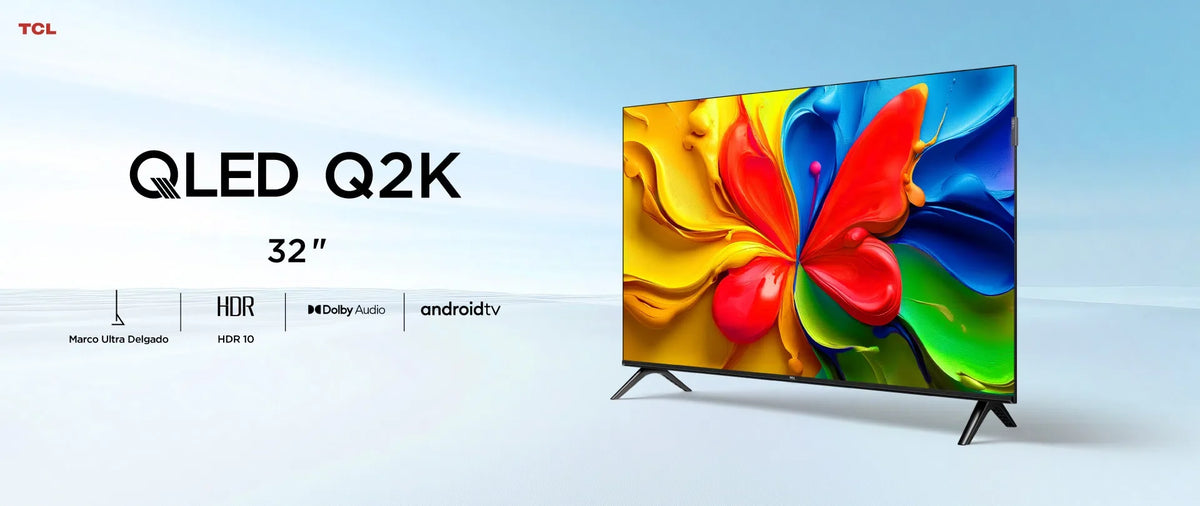 Pantalla TCL 32Q2K QLED 32" HD Smart TV con Google TV, Bluetooth, HDR10 y Control por Voz