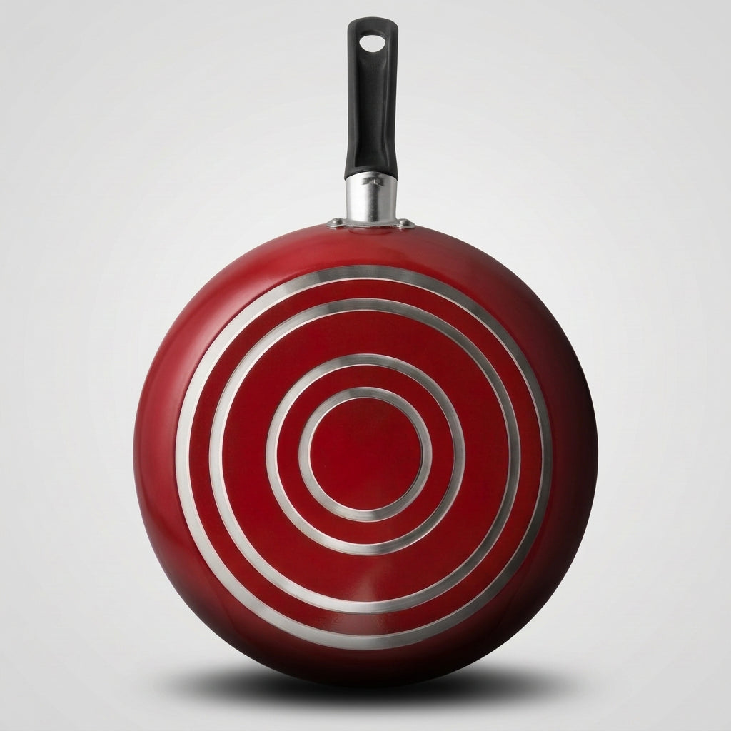 Juego de Sartenes Ekco 36034, 3 Piezas 20, 24 y 30 cm, Aluminio 3 mm, Antiadherente Duraflon Libre de PFOA, Rojo