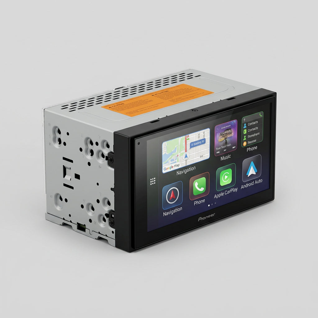 Autoestéreo Pioneer DMH-A345BT con Pantalla Táctil 6.8", Bluetooth, WebLink Cast, USB, Doble DIN, Entrada para Cámara de Reversa