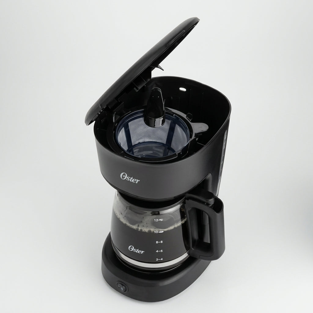Cafetera de Goteo Oster BVSTDCS121B 12 Tazas 900 W, Filtro Reutilizable, Pausa y Sirve, Mantiene Caliente, Negra